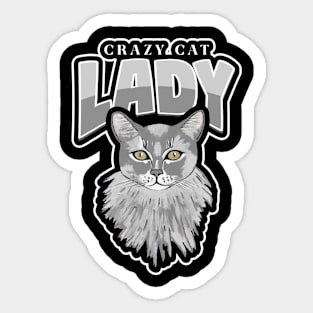 Crazy Cat Lady Grey Cat Sticker